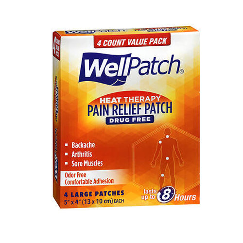 Wellpatch, Heat Therapy Pain Relief Patches Large, 4 Count