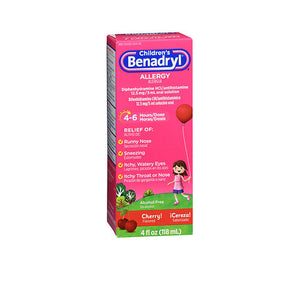Benadryl, Childrens Allergy Liquid Cherry, 4 Oz