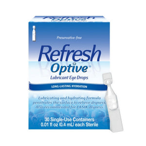 Refresh, Optive Lubricant Eye Drops Vials, 30 Count
