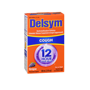 Delsym, 12 Hour Cough Relief Liquid Grape, 3 Oz