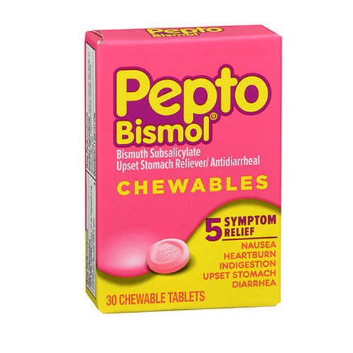 Pepto-Bismol, Bismuth Subsalicylate Chewable Tablets, 30 Count