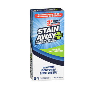 Stain Away, Plus Antibacterial Denture Cleanser Powder, 8.1 oz