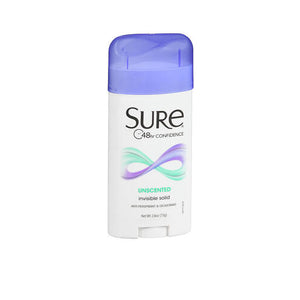 Sure, Antiperspirant And Deodorant Invisible Solid Unscented, 2.6 Oz