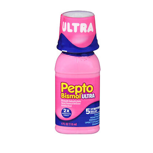 Pepto-Bismol, Ultra Bismuth Subsalicylate Upset Stomach Reliever Antidiarrheal Liquid, 4 oz
