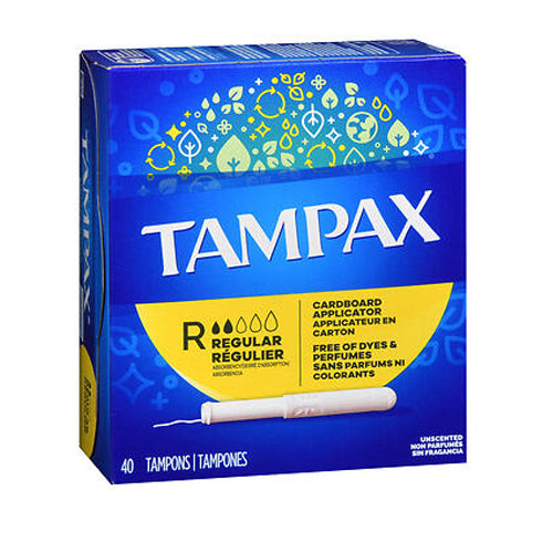 Tampax, Tampons Regular Absorbency Unscented, 40 Count