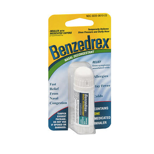 Benzedrex, Propylhexedrine Nasal Decongestant Medicated Inhaler, 1 each