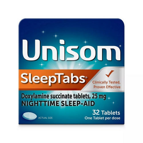 Unisom, Sleep Tabs Nighttime Sleep-Aid Doxylamine Succinate, 25 Mg, 32 Tablets