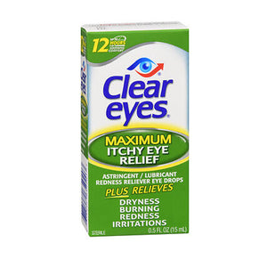 Clear Eyes, Maximum Itchy Eye Relief Lubricant Eye Drops, 0.5 Oz
