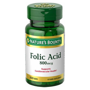 Nature's Bounty, Folic Acid, 800 mcg, 250 tabs