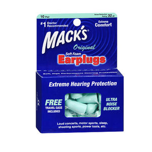 Mack's, Original Soft Foam Earplugs, 10 Pairs