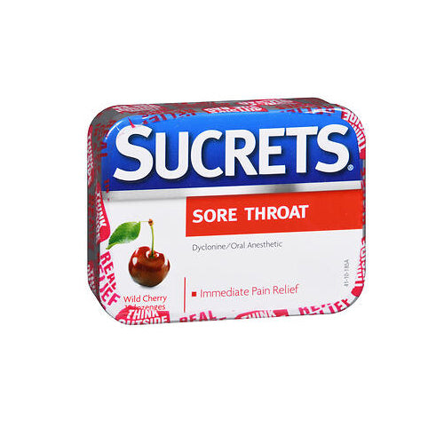 Sucrets, Sore Throat Lozenges Wild Cherry, 18 Count