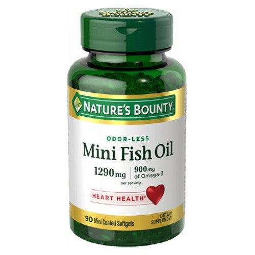 Nature's Bounty, Mini Fish Oil Mini Coated, 1290 mg, 90 Softgels