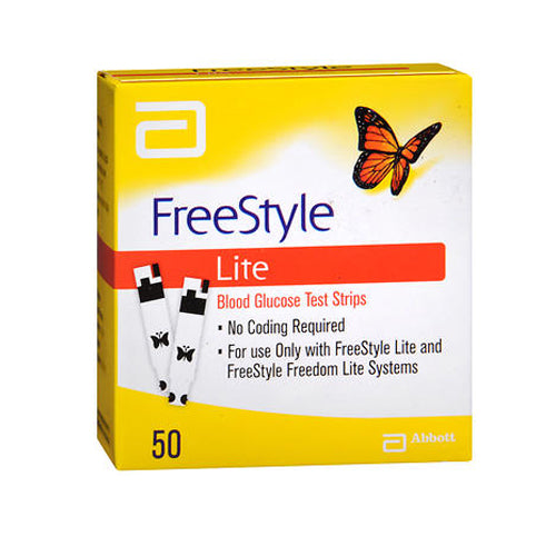 Freestyle, Lite Blood Glucose Test Strips, 50 Count