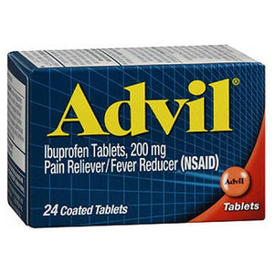 Advil, Ibuprofen Pain Reliever Fever Reducer Coated, 200 mg, 24 tabs