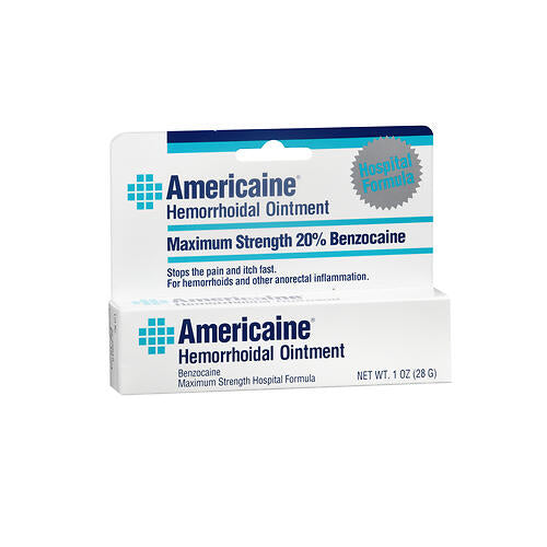 Americaine, 20% Benzocaine Hemorrhoidal Ointment Maximum Strength, 1 oz