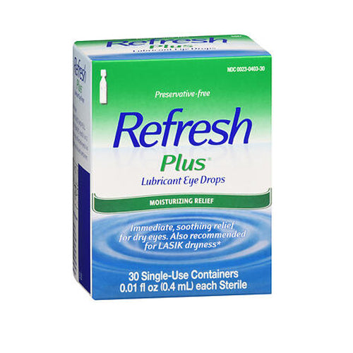 Refresh, Plus Lubricant Eye Drops Single-Use Containers, 30 Count