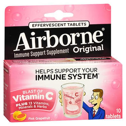 Airborne, Original Immune Support Supplement Effervescent Tablets Pink, 10 Tabs