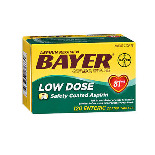 Bayer, Low Dose Safety Coated Aspirin Regimen Pain Reliever, 81 mg, 120 tabs