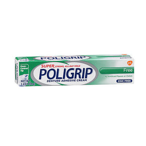 Super Poligrip, Denture Adhesive Cream Free, 2.4 Oz