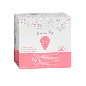 Summers Eve, Feminine Cleansing Cloths Sensitive Skin Sheer Floral Summers, 16 Count
