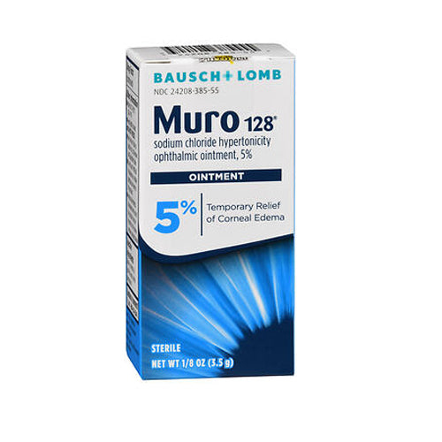 Bausch + Lomb, Muro 128 Sodium Chloride 5% Hypertonicity Ophthalmic Ointment, 3.5 Grams