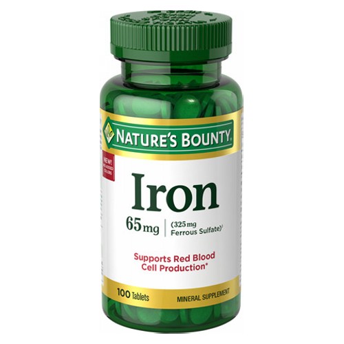 Nature's Bounty, Iron, 65 mg, 100 Tablets