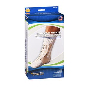 Sport Aid, Canvas Ankle With Spiral Stays Small, 1 Each