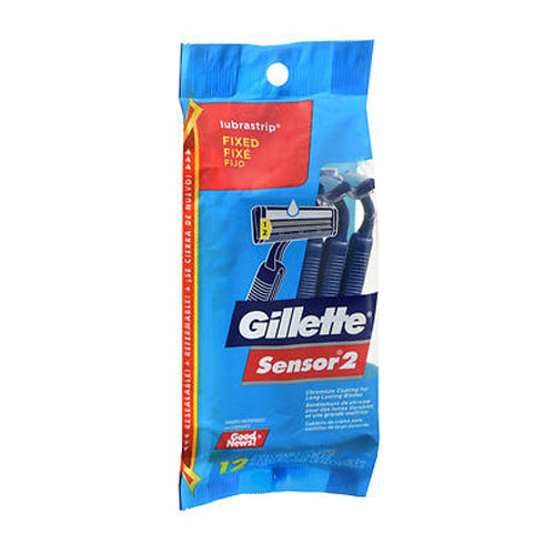 Gillette, Sensor2 Disposable Razors Fixed Lubrastrip, 12 Count