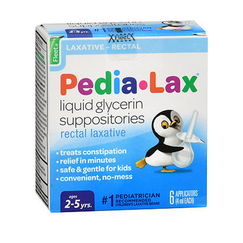 Fleet, Pedia-Lax Liquid Glycerin Suppositories Laxative, Box Of 6