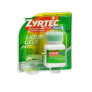 Zyrtec, Allergy Cetirizine Hci 24 Hour Liquid Gels, 10 mg, 40 caps