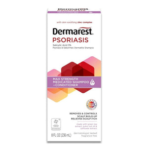 Dermarest, Salicylic Acid 3% Psoriasis Max Strength Medicated Shampoo Plus Conditioner, 8 oz