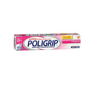 Super Poligrip, Denture Adhesive Cream Original, 2.4 Oz