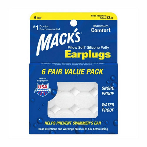 Mack's, Pillow Soft Silicone Putty Earplugs, 6 Pair