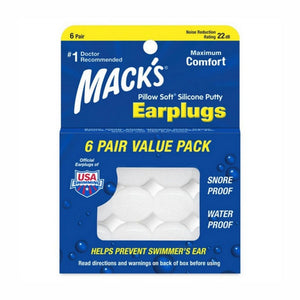 Mack's, Pillow Soft Silicone Putty Earplugs, 6 Pair