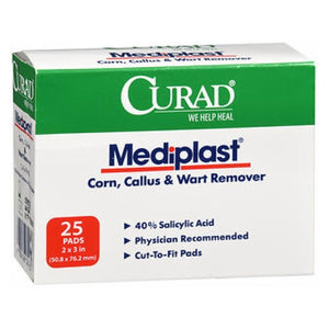 Curad, Mediplast Corn Callus And Wart Remover Pads, 25 Count