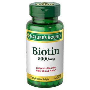 Nature's Bounty, Biotin, 5000 Mcg, 72 Softgels