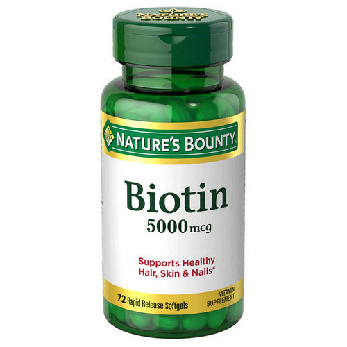 Nature's Bounty, Biotin, 5000 Mcg, 72 Softgels