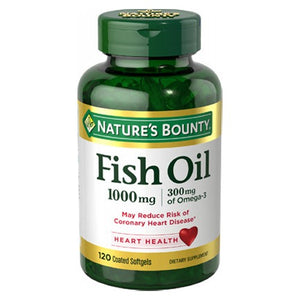 Nature's Bounty, Fish Oil Of Omega-3 Coated Softgels, 1000 Mg, 120 Count