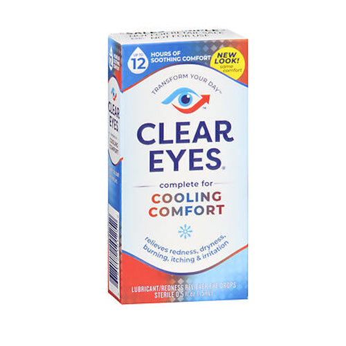 Clear Eyes, Complete For Cooling Comfort Eye Drops, 0.5 oz