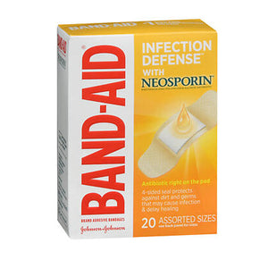 Band-Aid, Infection Defense With Neosporin Adhesive Bandages Assorted Sizes, 20 Count