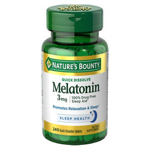 Nature's Bounty, Melatonin Quick Dissolve, 3 mg, 240 tabs