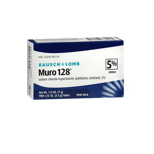 Bausch + Lomb, Muro 128 Sodium Chloride Hypertonicity Ophthalmic Ointment 5%, 7 Grams