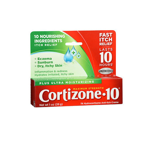 Cortizone-10, Maximum Strength Hydrocortisone Anti Itch Plus Moisturizer Creme, 1 oz