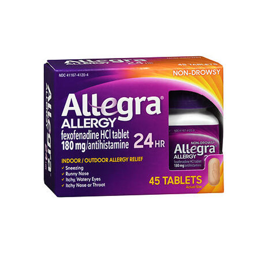 Allegra, Adult 24-Hour Allergy Relief Tablets, 180 mg, 45 Count