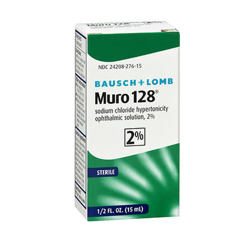 Bausch + Lomb, Muro 128 Sodium Chloride Hypertonicity Ophthalmic Solution 2%, 15 Ml