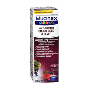 Mucinex, Childrens Multi-Symptom Cold And Fever Liquid Berry Blast, 4 Oz