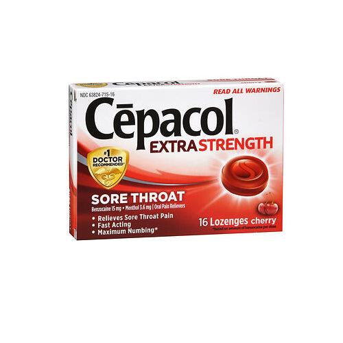 Cepacol, Extra Strength Sore Throat Lozenges Cherry, 16 Count