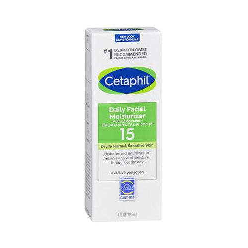 Cetaphil, Daily Facial Moisturizer Spf 15 Dry To Normal Sensitive Skin, 4 Oz