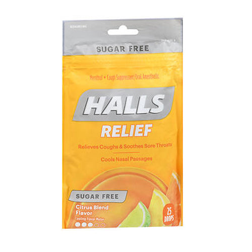 Halls, Mentho-Lyptus Drops Sugar Free Citrus Blend, 25 Count