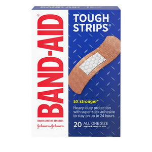 Band-Aid, Tough Strips Adhesive Bandages 1 X 3 1/4 Inch, 20 ct